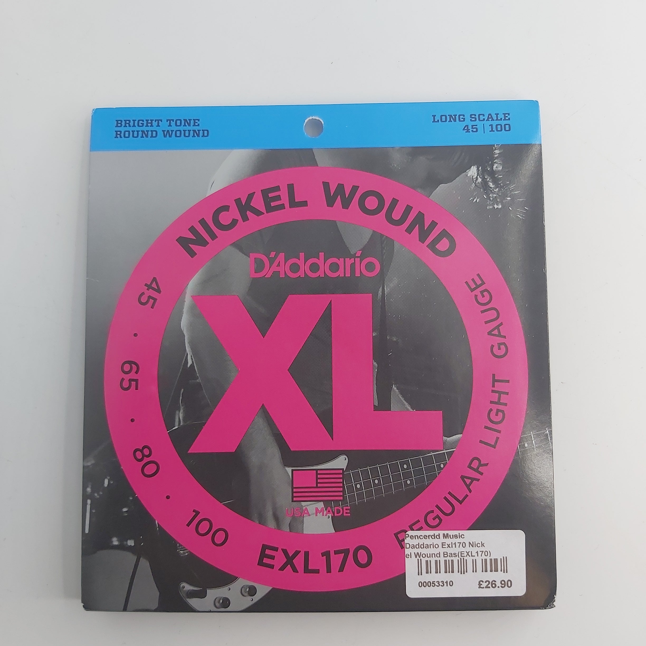 D Addario EXL170 Nickel Wound Bass Guitar Strings Light 45 100