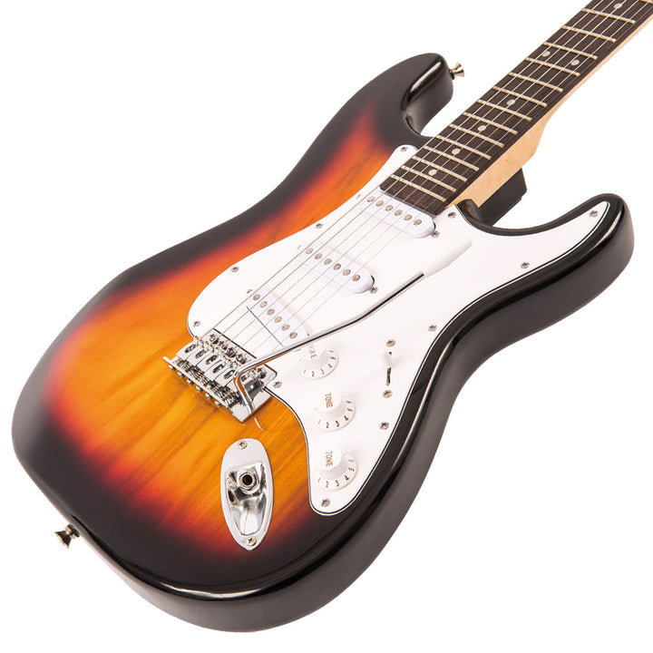 Encore Blaster E60 Electric Guitar Pack ~ Sunburst Body side on 