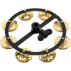 Meinl Headliner Series HiHat Tambourine, Single Row, Hammered Brass Jingles, Black