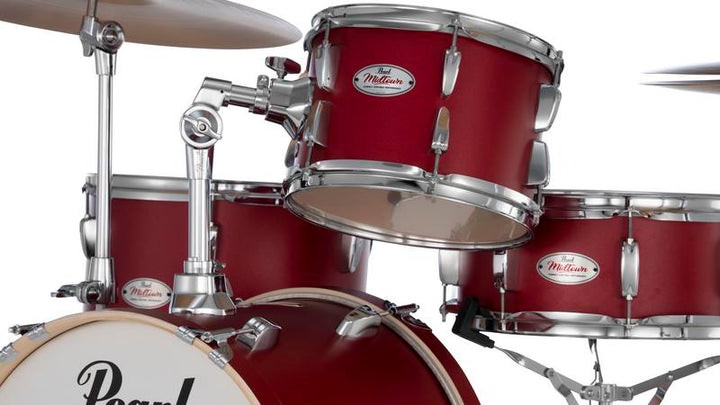 Pearl Midtown 4 Piece Compact Drum Kit Set incl. Hardware Matte Red Toms