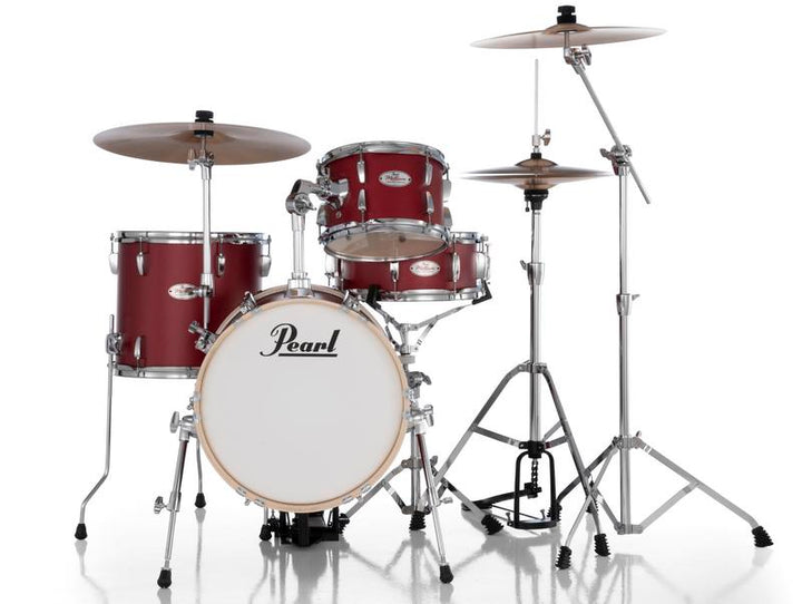 Pearl Midtown 4 Piece Compact Drum Kit Set incl. Hardware Matte Red 6 