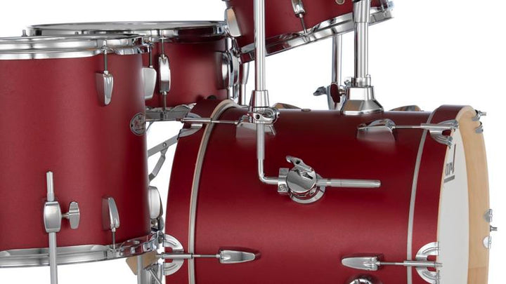 Pearl Midtown 4 Piece Compact Drum Kit Set incl. Hardware Matte Red 9 