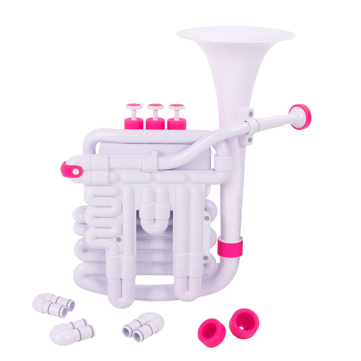 Nuvo jHorn White and Pink Instrument stood up