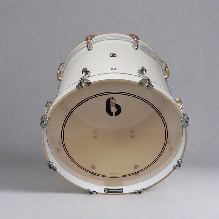 Pre-Owned British Drum Company Legend Club in Picadilly White 20"/10"/12"/14" Bass Drum Back View
