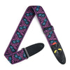 Amumu Purple Jacquard Guitar Strap – Adjustable 37" to 63", Premium Leather Ends - Ev - Entz Music