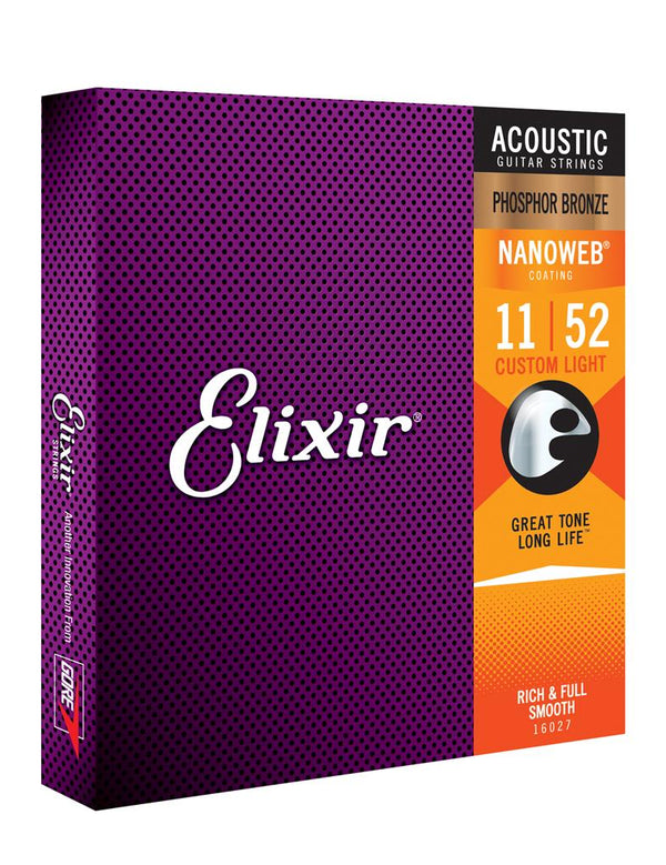 ELIXIR E16027 NANO Phosphor Bronze Acoustic 011-052 C/LIGHT SET