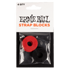 Ernie Ball Strap Blocks Black & Red 4-Pack – Secure Fit