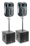 FBT J2000 Active PA System Package - 12" Speakers & 15" Subwoofer with Poles and Covers - Ev - Entz Music
