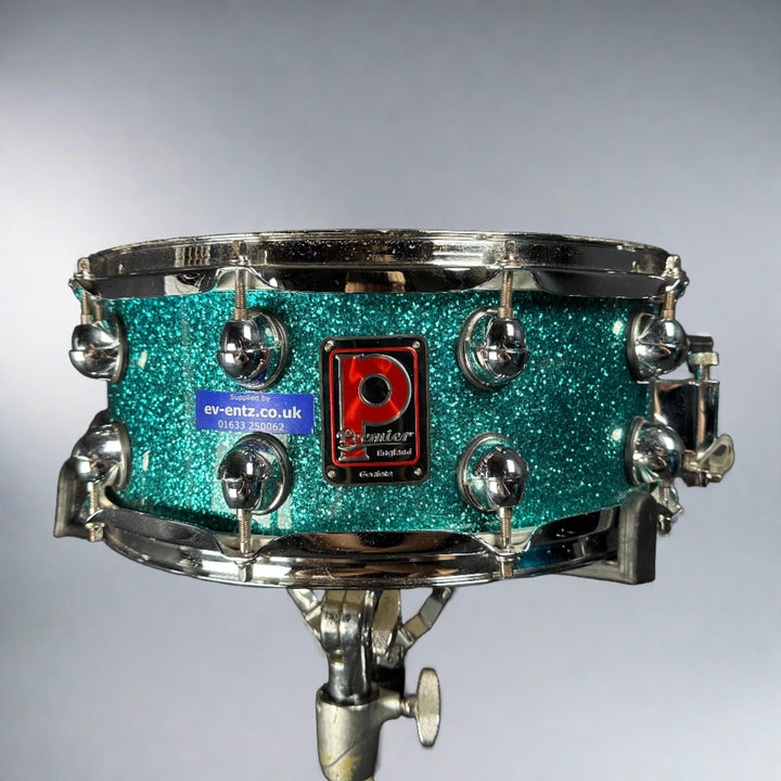 Pre-Owned Premier Genista in Green Sparkle Original Chinese Prototype Snare with Logo