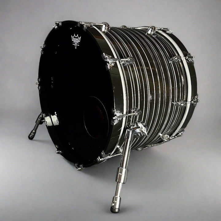 Pre-Owned Yamaha Club Custom Bass Drum in Swirl Black Side View