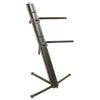 On - Stage Quantum Core Column Keyboard Stand - Dual - Tier, Integrated Cable Management, and Foldable Design - Ev - Entz Music
