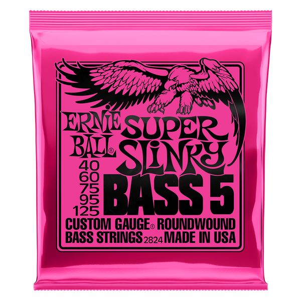 Ernie Ball P02824 Super Slinky 5 String Bass Nickel Wound Electric Bass Strings (40-125)