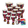 Percussion Plus Slap Djembe Pack - Mechanically Tuned ~ 15 Player Pack - Ev - Entz Music
