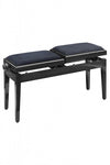 Stagg Twin Piano Bench - Black High - Gloss with Fireproof Velvet Seat - Ev - Entz Music