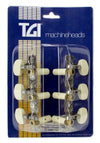 TGI TG441 Classical Guitar Machine Heads – 3 - in - Line Nickel with Ivorine Buttons - Ev - Entz Music