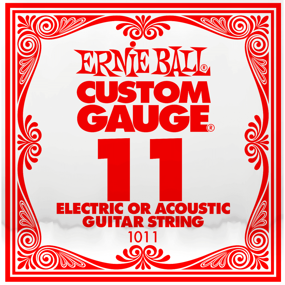 Ernie Ball Custom Gauge 11 Electric or Acoustic Guitar String Ev