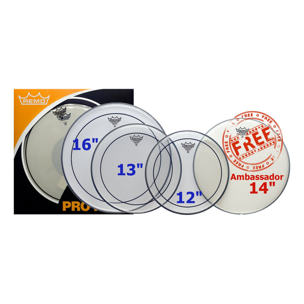 Remo PP-0320-PS Pinstripe Clear Pro Pack of Drum Skins