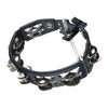 LP Mountable Cyclop Steel Jingles Tambourine (Black) with 14 pairs of nickel-plated steel jingles and high-impact plastic frame