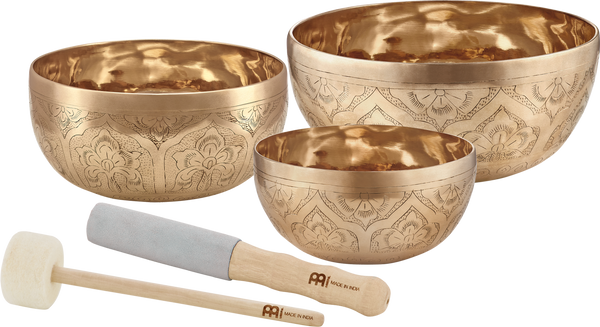 MEINL Sonic Energy Singing Bowl Set - SPECIAL ENGRAVED SERIES - Content: 3 Singing Bowls