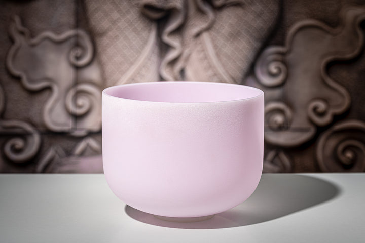 MEINL Sonic Energy Rose Quartz Crystal Singing Bowl, frosted, 10" / 25 cm, Note F4, Heart Chakra