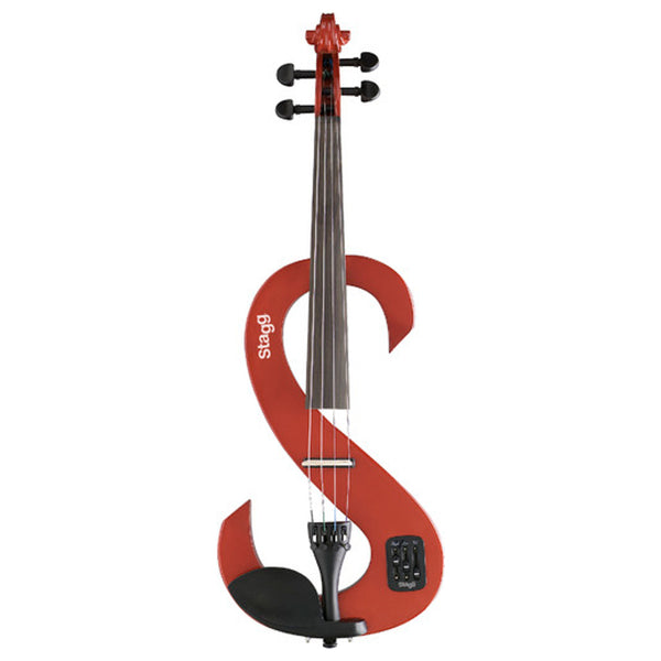 Stagg Electric Violin Transparent Red