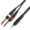 Kinsman Standard Soundcard Cable ~ 3.5mm Stereo/2 x 6.35mm Mono ~ 10ft/3m - Ev - Entz Music