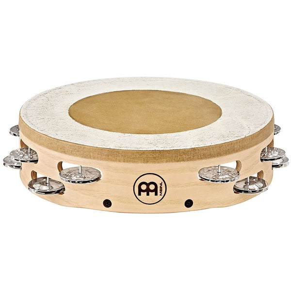 Meinl Artisan Edition Double Row Headed Tambourine, Ash Shell, Mixed Solid/Hammered Nickle Plated Steel Jingles