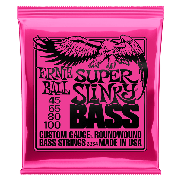 Ernie Ball Super Slinky 2834 Nickel Bass Guitar Strings 45-100
