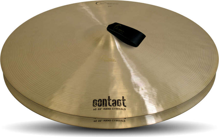 Contact Orchestral Pair 22" cymbals - front view showing lathing and design
