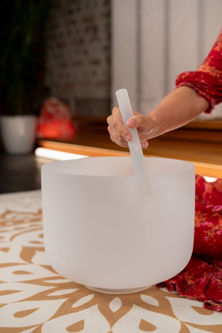 MEINL 12-inch crystal singing bowl with a silicone ring for stability and optimal resonance