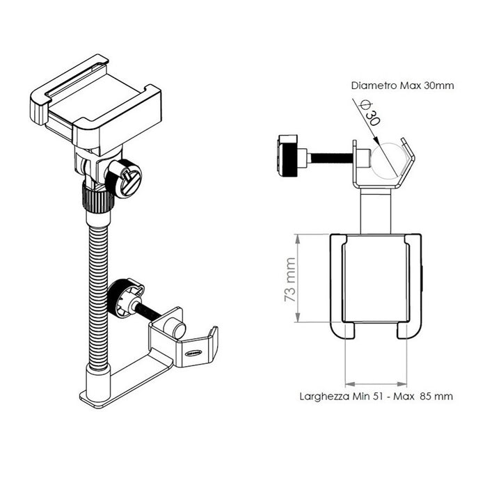 Quiklok Smartphone Holder dimensions 3