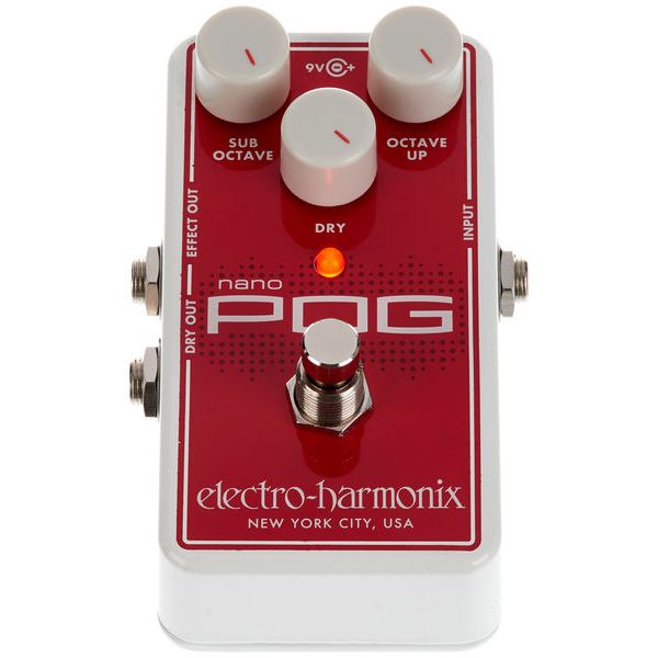 Nano POG pedal with sub octave, dry, and octave up controls