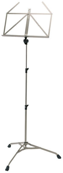 K&M Music Stand Nickel – Telescopic Folding Music Stand with Sturdy Construction