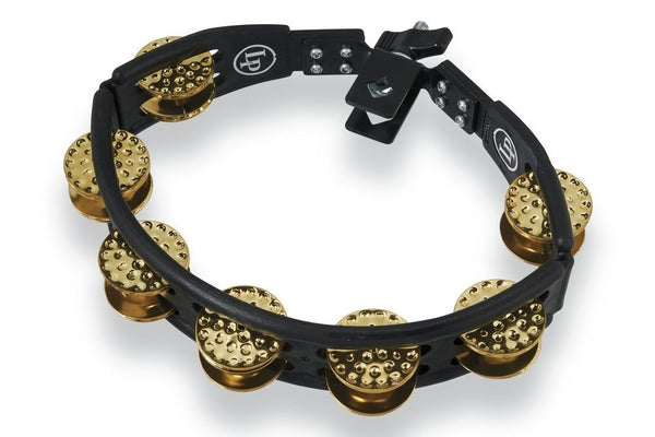 Latin Percussion LP Mountable Cyclop Dimpled Brass Jingles Tambourine (Black) - LP179 (LP861582)