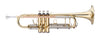 Stagg Bb trumpet, ML-bore, leadpipe in gold brass, with soft case – LV-TR5205 – product image