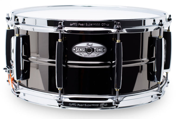 Pearl STH1465BR Sensitone Heritage Alloy Beaded Black Brass Snare, 14x6.5in