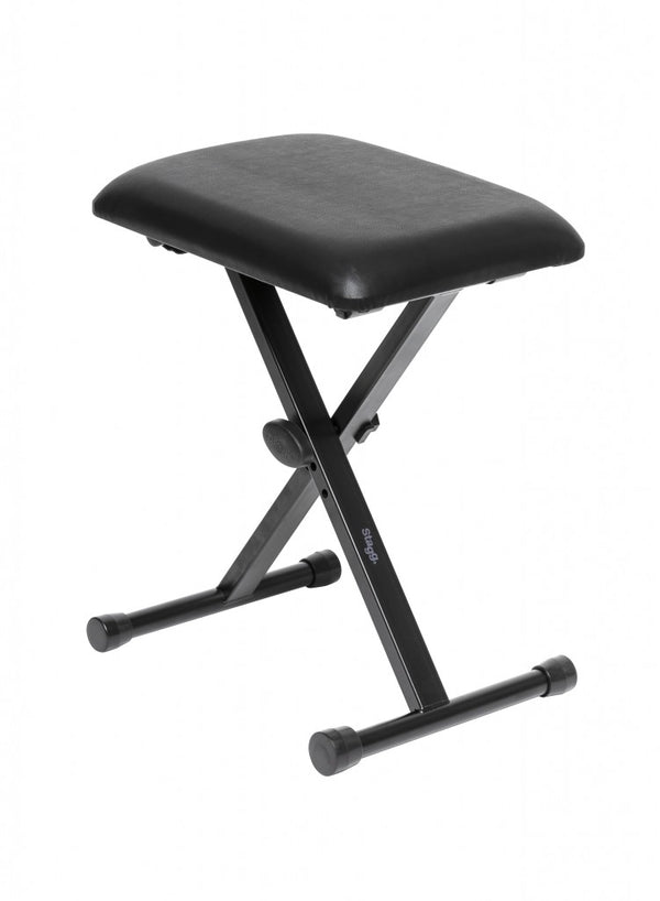 Stagg KEB-A10 X-Style Adjustable Keyboard Bench – Folding Padded Seat, Black (13287)