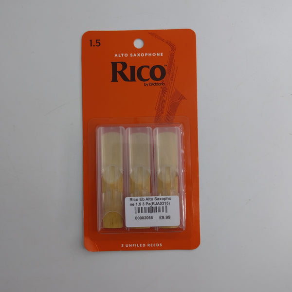 Rico Eb Alto Saxophone 1.5 3 Pack Reeds