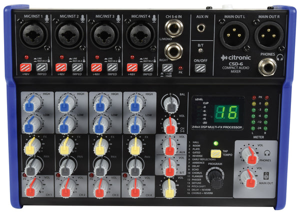CITRONIC CSD Compact Mixers with BT wireless and DSP Effects