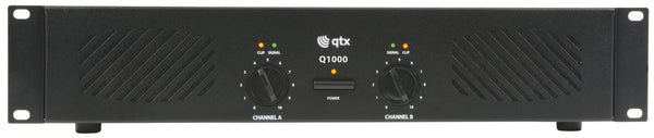 QTX Q1000 Stereo Power Amplifier - 2 x 500W RMS, 1000W Max Output