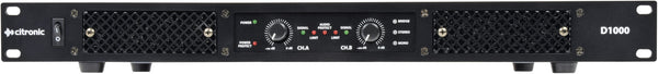 Citronic D1000 Class-D Power Amp – 2×500W, 1U (172.110UK)