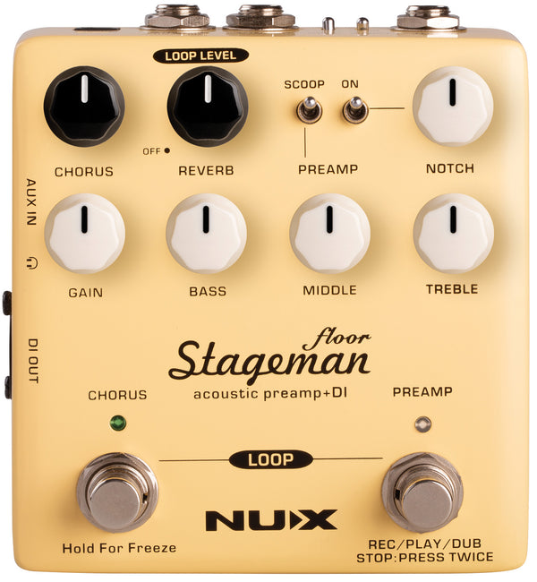 NUX Stageman Floor Acoustic Preamp DI Pedal