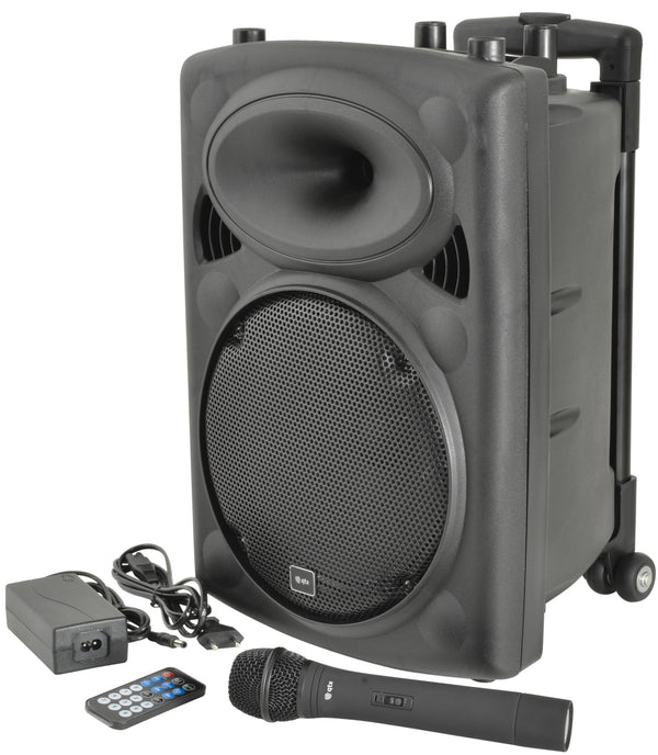 QTX QR10PABT – Portable PA with Bluetooth®, VHF Mic & Media Player (178.839UK)