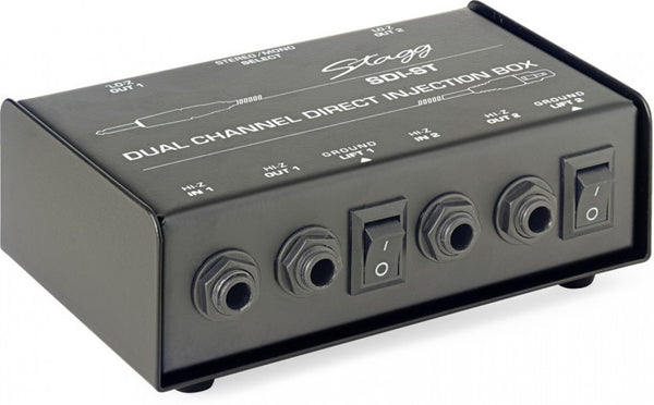 Stagg 2 Channel Passive DI Box With Mono/ Stereo Switch SDI-ST