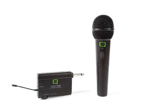 Q-Audio UHF Handheld Wireless Microphone System - 863-865 MHz Single-Channel (Model QWM 1900 HH)