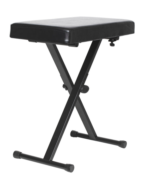 Stagg KEB-A30 Adjustable Keyboard Bench with X Folding Legs – Black Vinyl Seat (KEB-A30)