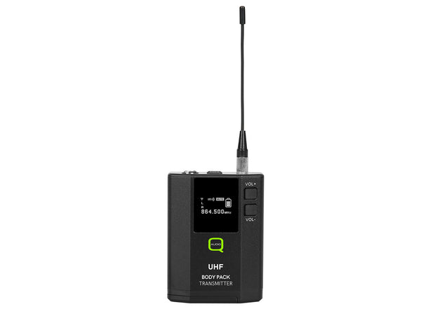 Q-Audio QWM 1970 BP KIT UHF Bodypack Transmitter for QWM 1970 - Lavalier Mic, Cable, Headset (863-865 MHz & 606-614 MHz)