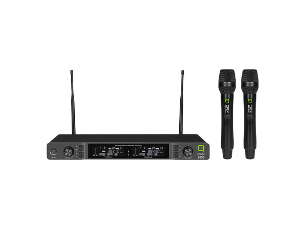 Q-Audio QWM 1970 HH - UHF Dual Channel Diversity Handheld Wireless System - 19" Rack Mountable (863-865 MHz & 606-614 MHz)