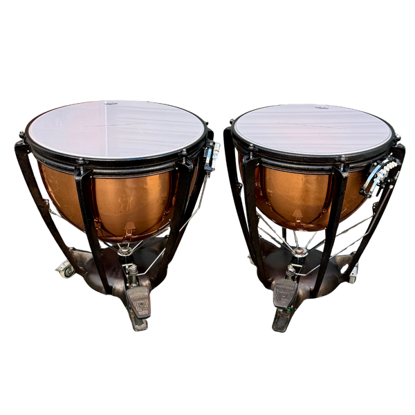 Premier Concert Copper Timpani Pair – 25" & 28" – Fully Serviced, Pre-Owned (PREM-TIMP-2528-USED)