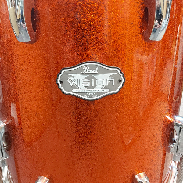 Pearl Vision Red Sparkle 14" Floor Tom – Birch Shell – Pre-Owned